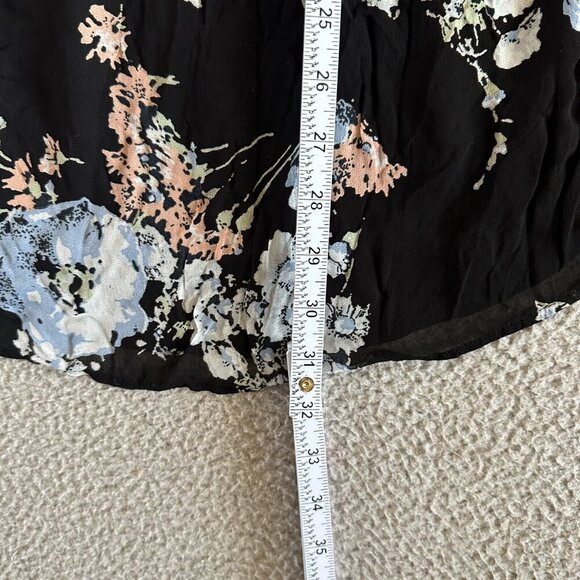 GHOST London Floral Blouse Trumpet Sleeve Flowy Boat Neck Spaghetti - Picture 16 of 16